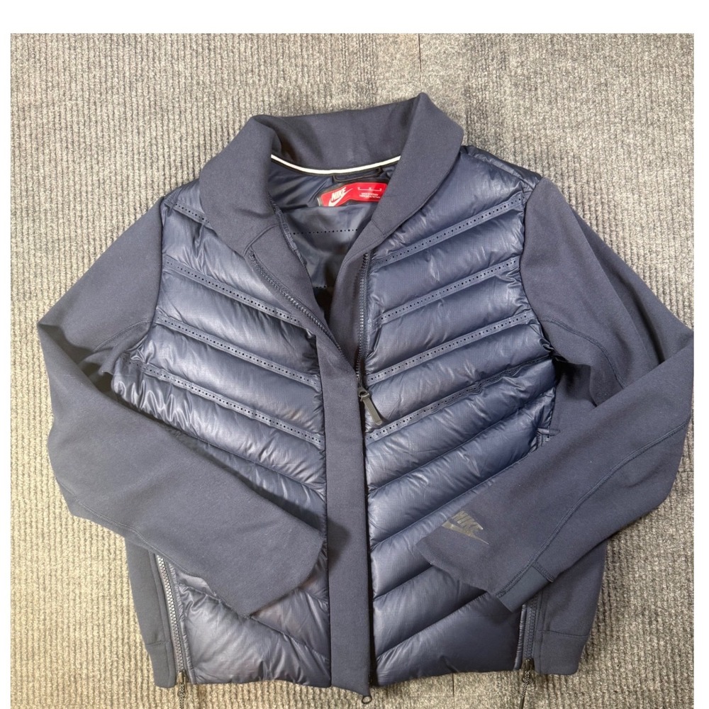 Nike Aeroloft Tech Fleece Hybrid Down Jacket Navy Blue Womens Medium